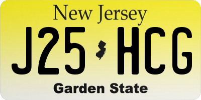 NJ license plate J25HCG