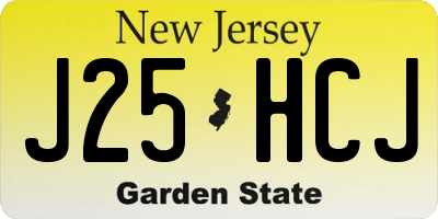NJ license plate J25HCJ