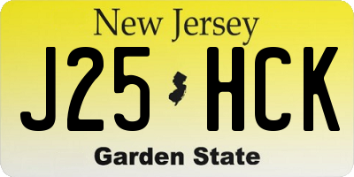 NJ license plate J25HCK