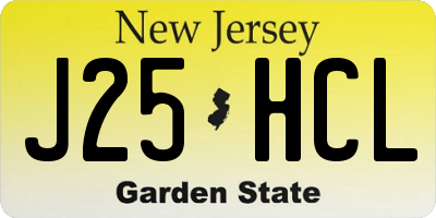 NJ license plate J25HCL