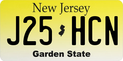 NJ license plate J25HCN