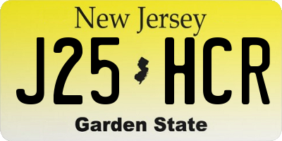 NJ license plate J25HCR