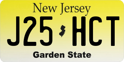 NJ license plate J25HCT