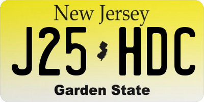 NJ license plate J25HDC