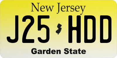 NJ license plate J25HDD