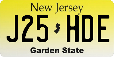 NJ license plate J25HDE