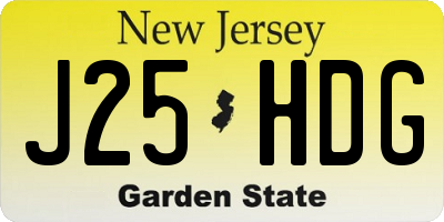 NJ license plate J25HDG