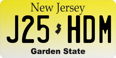 NJ license plate J25HDM