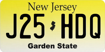 NJ license plate J25HDQ