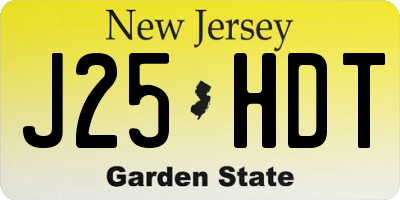 NJ license plate J25HDT