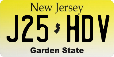 NJ license plate J25HDV
