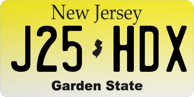 NJ license plate J25HDX