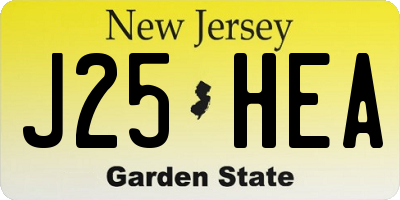 NJ license plate J25HEA