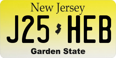 NJ license plate J25HEB