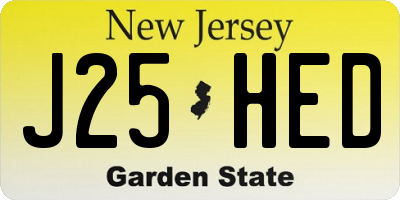 NJ license plate J25HED