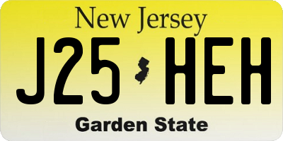 NJ license plate J25HEH