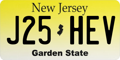 NJ license plate J25HEV