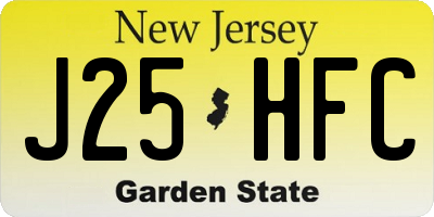 NJ license plate J25HFC