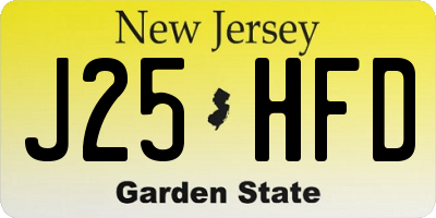 NJ license plate J25HFD