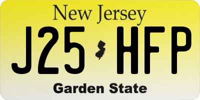 NJ license plate J25HFP