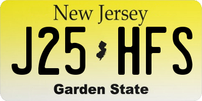 NJ license plate J25HFS
