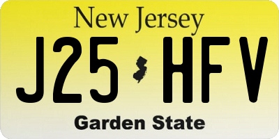 NJ license plate J25HFV