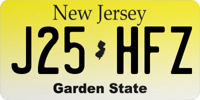 NJ license plate J25HFZ