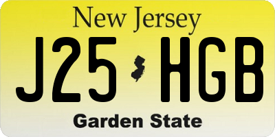 NJ license plate J25HGB