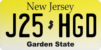NJ license plate J25HGD