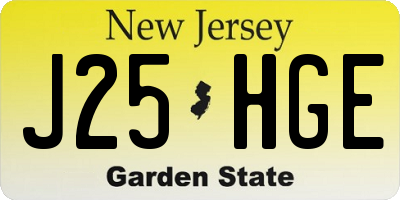 NJ license plate J25HGE