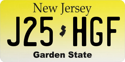 NJ license plate J25HGF