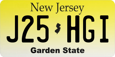 NJ license plate J25HGI