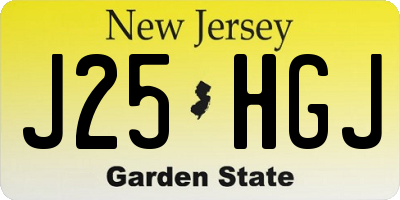 NJ license plate J25HGJ