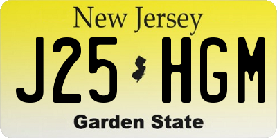 NJ license plate J25HGM