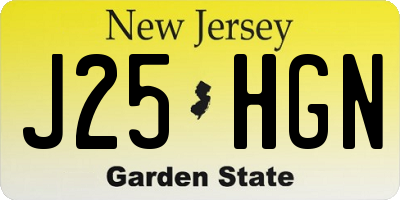 NJ license plate J25HGN