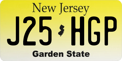 NJ license plate J25HGP