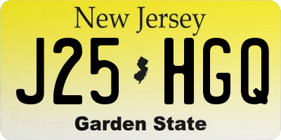 NJ license plate J25HGQ