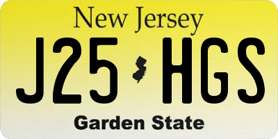 NJ license plate J25HGS