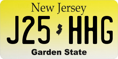 NJ license plate J25HHG