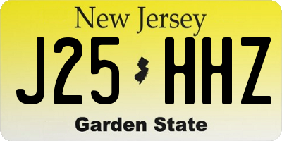 NJ license plate J25HHZ