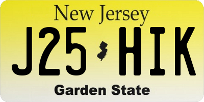 NJ license plate J25HIK