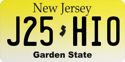 NJ license plate J25HIO