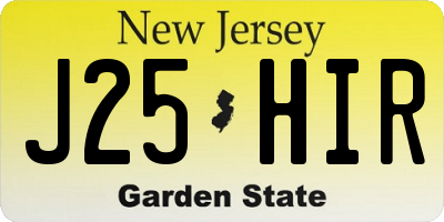 NJ license plate J25HIR