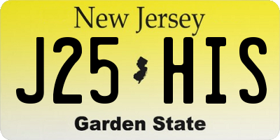 NJ license plate J25HIS