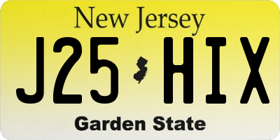 NJ license plate J25HIX