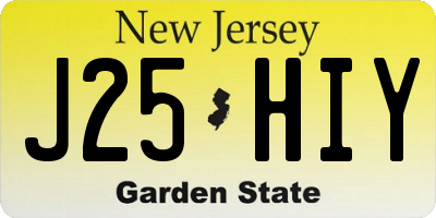 NJ license plate J25HIY
