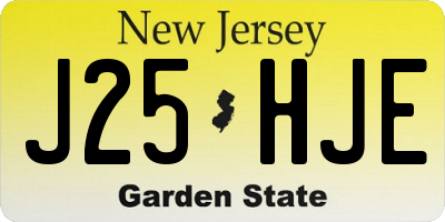 NJ license plate J25HJE