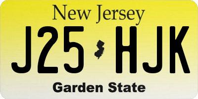 NJ license plate J25HJK