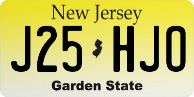 NJ license plate J25HJO