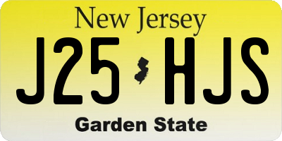 NJ license plate J25HJS